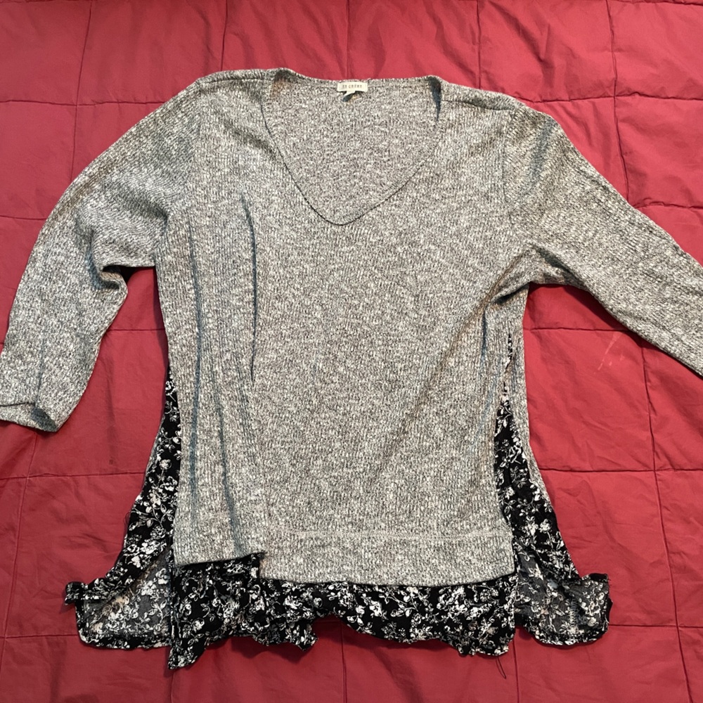 Ruffled Gray Top